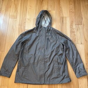 LL Bean Trail Model Rain Waterproof Light Gray Jacket Plus Size 1X